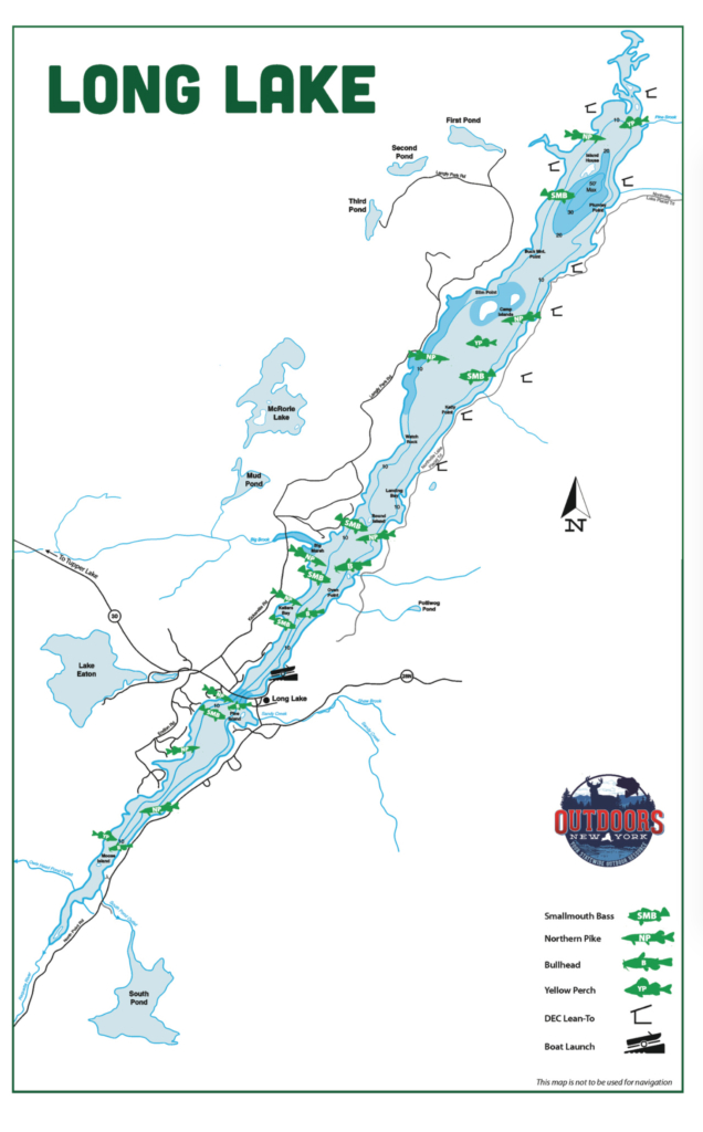 Long Lake fishing map